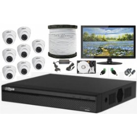 Kit Vidéosurveillance Haute définition DAHUA 8 Mini Dômes