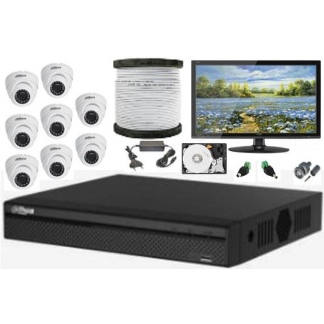Kit Vidéosurveillance Haute définition DAHUA 8 caméras (KIT-DH-8CAM)