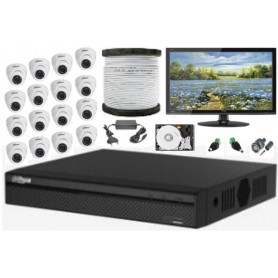 Kit Vidéosurveillance Haute définition DAHUA 16 Mini Dômes