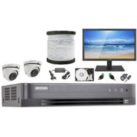 Kit Vidéosurveillance Haute définition HKVISION 2 Mini Dôme (KIT2MD-HK)