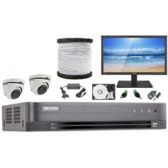 Kit Vidéosurveillance Haute définition HKVISION 2 Mini Dôme (KIT2MD-HK)