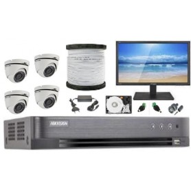 Kit Vidéosurveillance Haute définition HKVISION 4 Mini Dôme (KIT4MD-HK)
