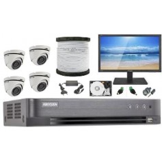 Kit Vidéosurveillance Haute définition HKVISION 4 Mini Dôme (KIT4MD-HK)