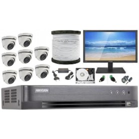 Kit Vidéosurveillance Haute définition HKVISION 8 Mini Dôme (KIT8MD-HK)