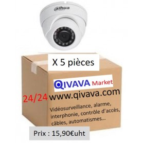PACK DAHUA 5 Mini Dôme Focale-fixe 2,8mm 2MP (PACK5MD-FF2MP-DH)